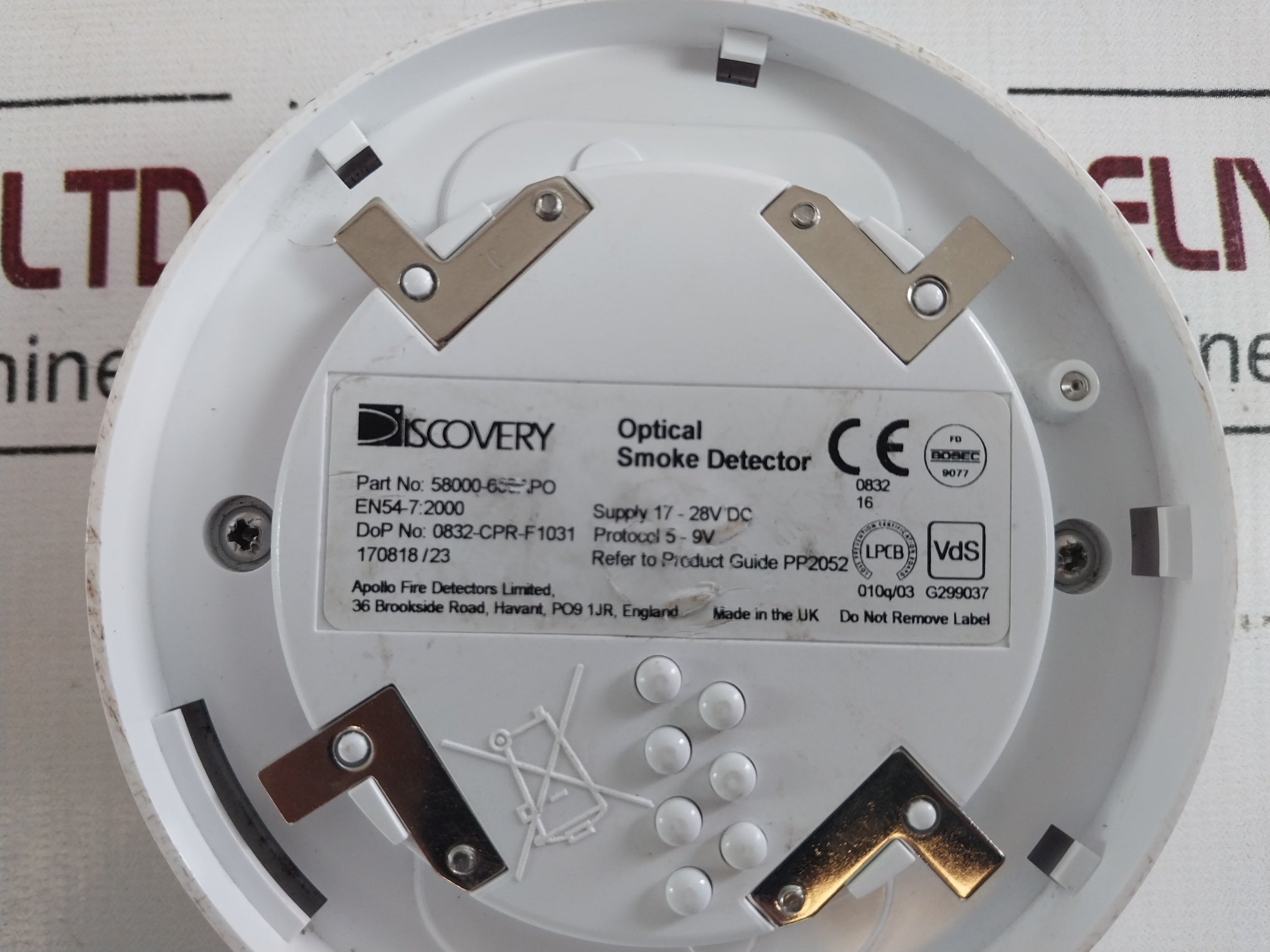 Apollo 58000-600Apo Optical Smoke Detector 5-9V