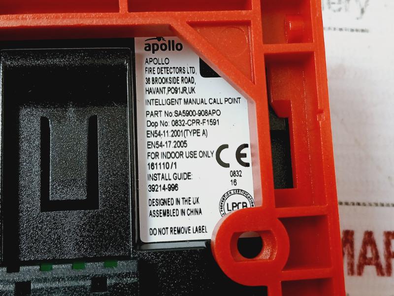 Apollo Sa5900-908Apo Manual Call Point 0832-cpr-f1591