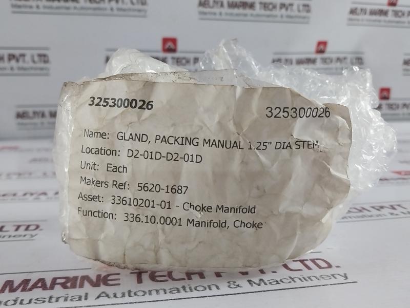 APP 5620-1687 Gland Packing Manual 1.25” DIA STEM 33610201-01