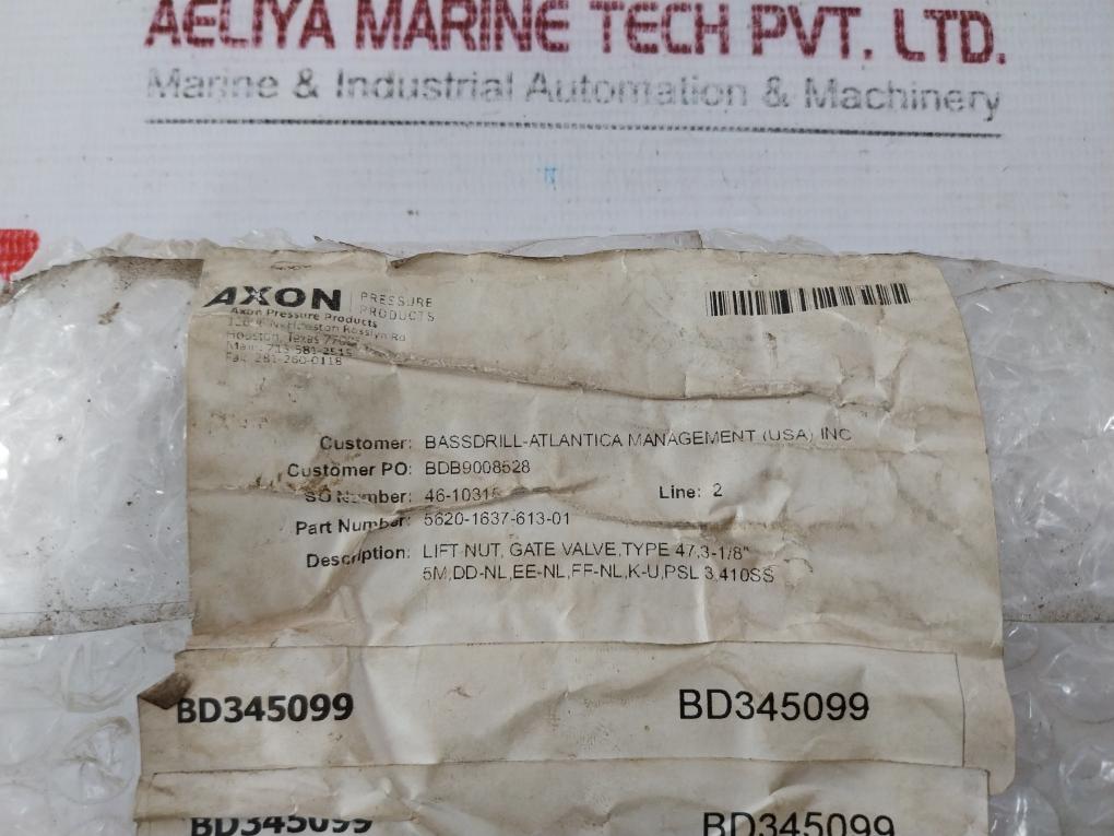 App 83260-15-02 Nut Life Gate Valve Type 47 3-1/8 Inch Rev A