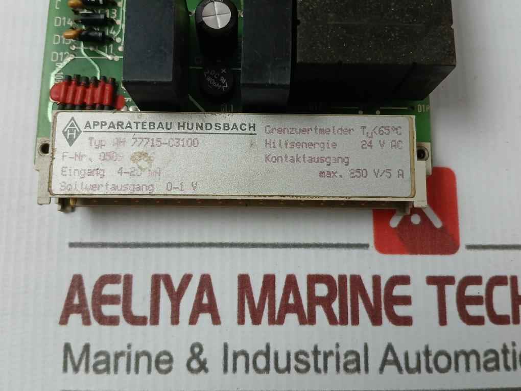 Apparatebau Hundsbach Ah 77715-c3100 Printed Circuit Board 4-20 Ma 24V Ac