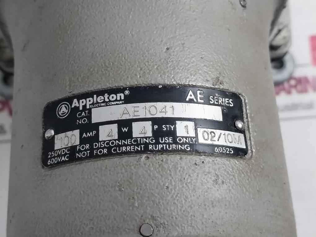 Appleton Ae1041 Industrial Connector 100Amp 4W