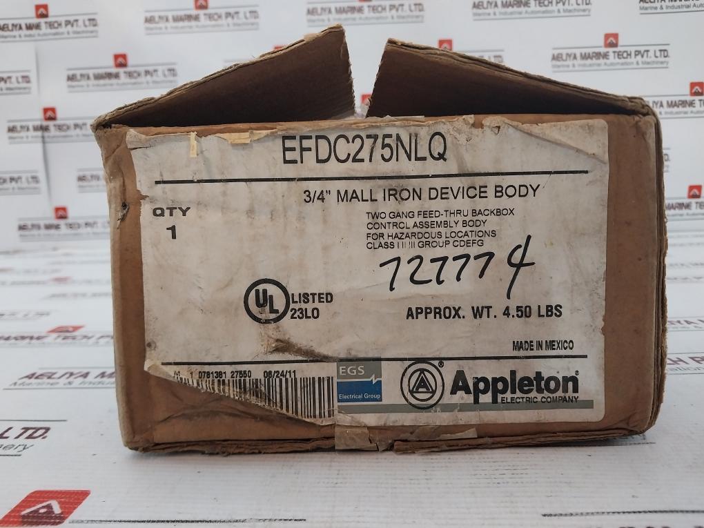Appleton Efdc275Nlq 06/11M 3/4" Mall Iron Device Body
