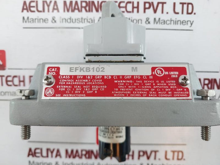 Appleton Efkb102 M Selector Switch Cover Assembly 600 Vac Max 60Hz