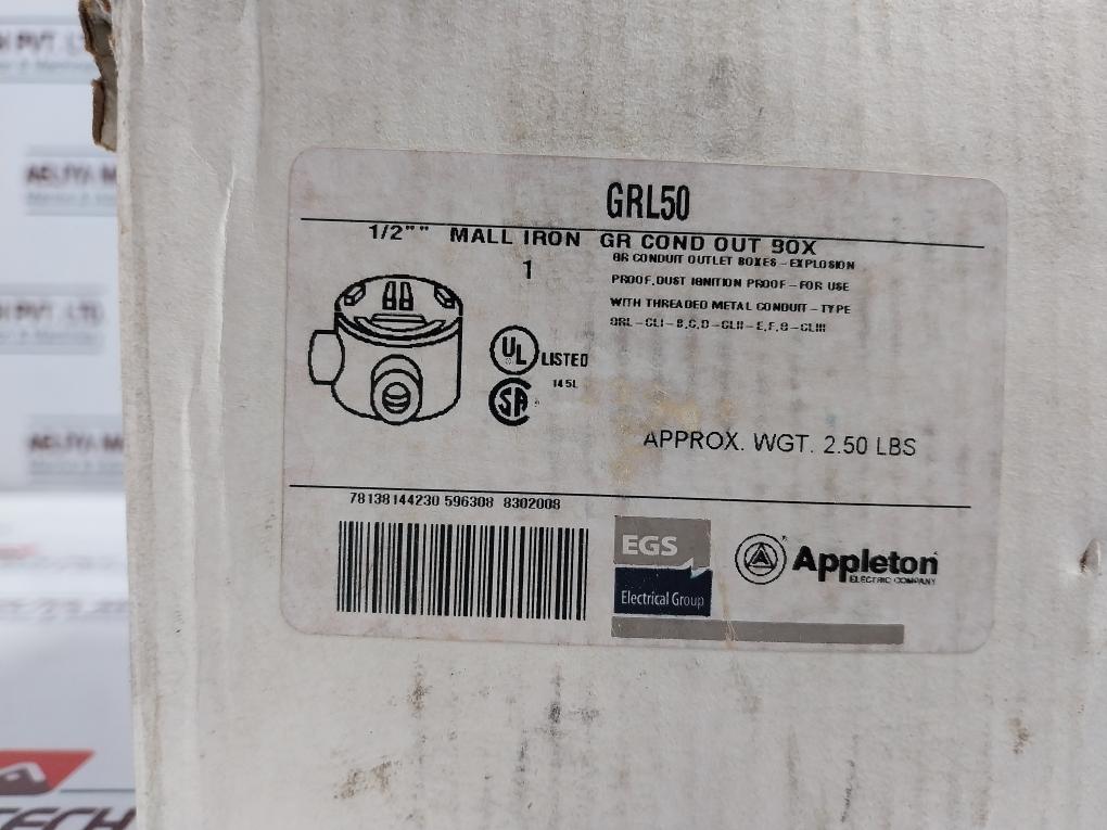 Appleton Grl50 Mall Iron Conduit Outlet Box 1/2