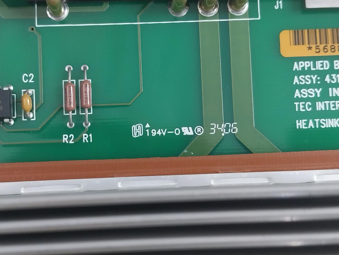 Applied Biosystems 4316725 Microcard Block Cycler Assembly Rev: A7 4315134
