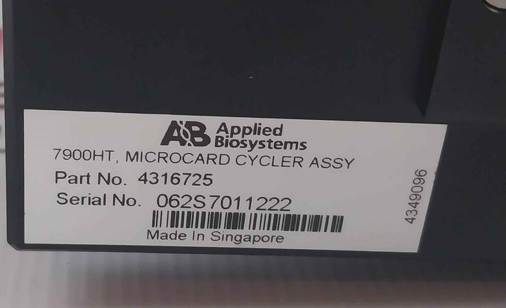 Applied Biosystems 4316725 Microcard Block Cycler Assembly Rev: A7 4315134
