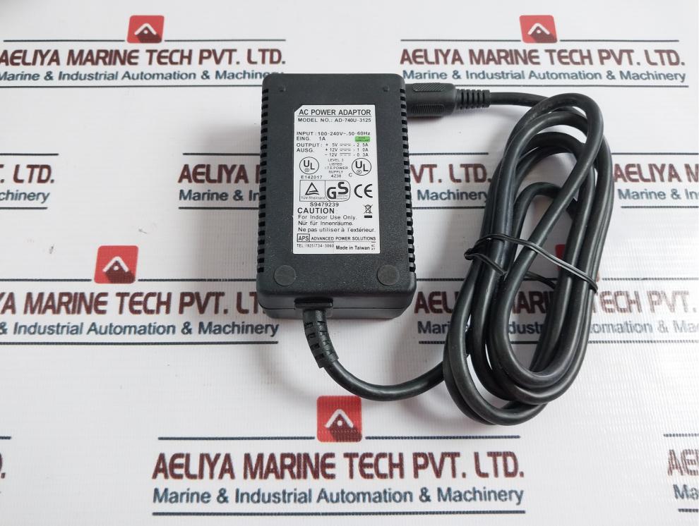 Aps Ad-740U-3125 Ac Power Adaptor 100-240V~, 50-60 Hz 1A
