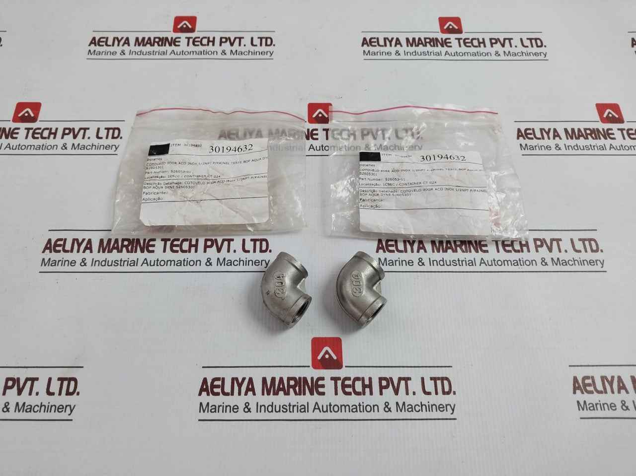 Aqua Dyne S26053-01 Stainless Steel Elbow Cotovelo 90Gr Aco Inox 1/2 Npt