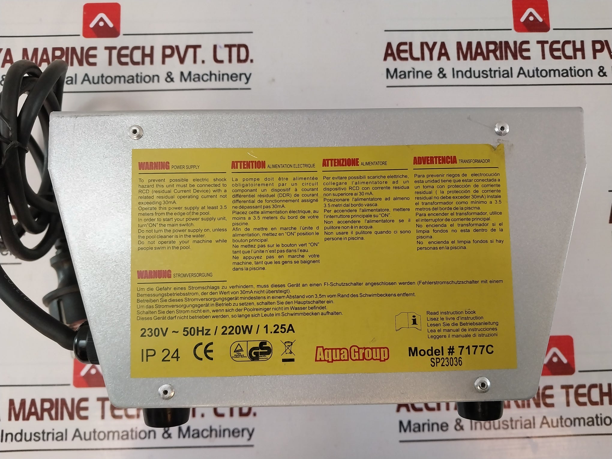 Aqua Group 7177C Electric Swimming Pool Pump Filter & Chlorinator Power Supply
