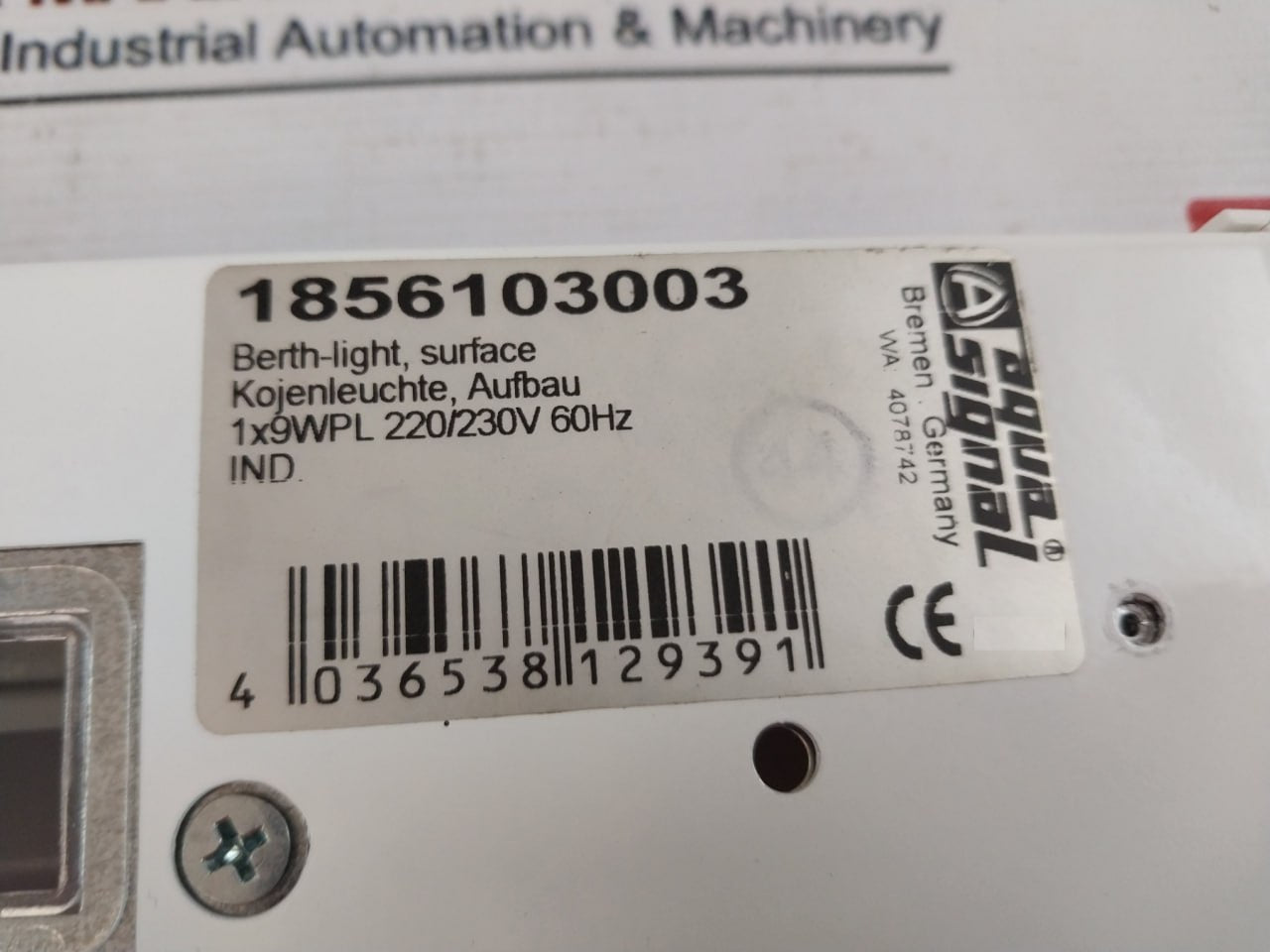 Aqua Signal 1856103003 Berth Light Surface 220-230V 60Hz