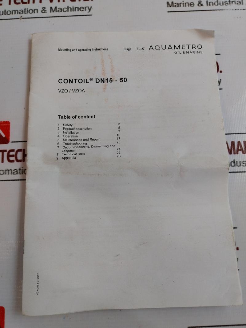 Aquametro Contoil Vzo 15 Rc 130/16 Oil Flow Meter 92041 16Bar 12Cm3