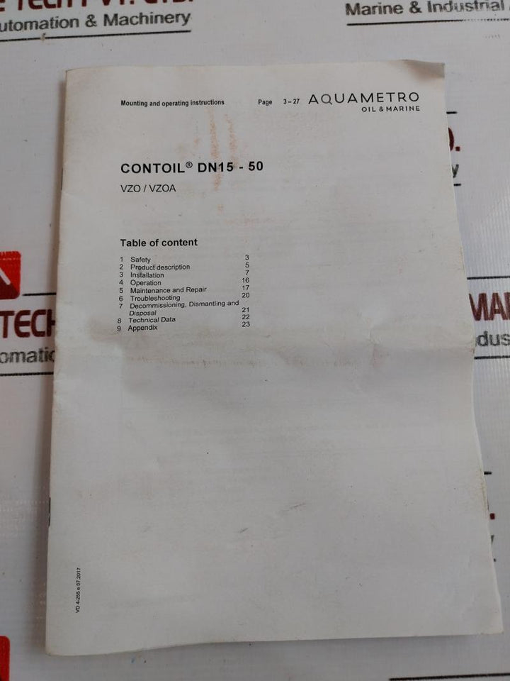 Aquametro Contoil Vzo 15 Rc 130/16 Oil Flow Meter 92041 16Bar 12Cm3