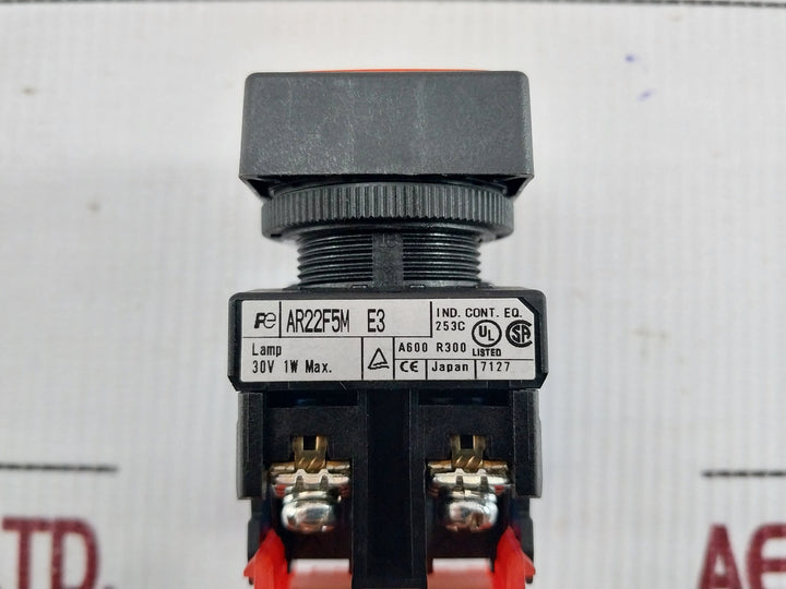 Ar22F5M-11E3A Push Button Switch With Lamp 30V 1W Max. 10A Fuji Electric