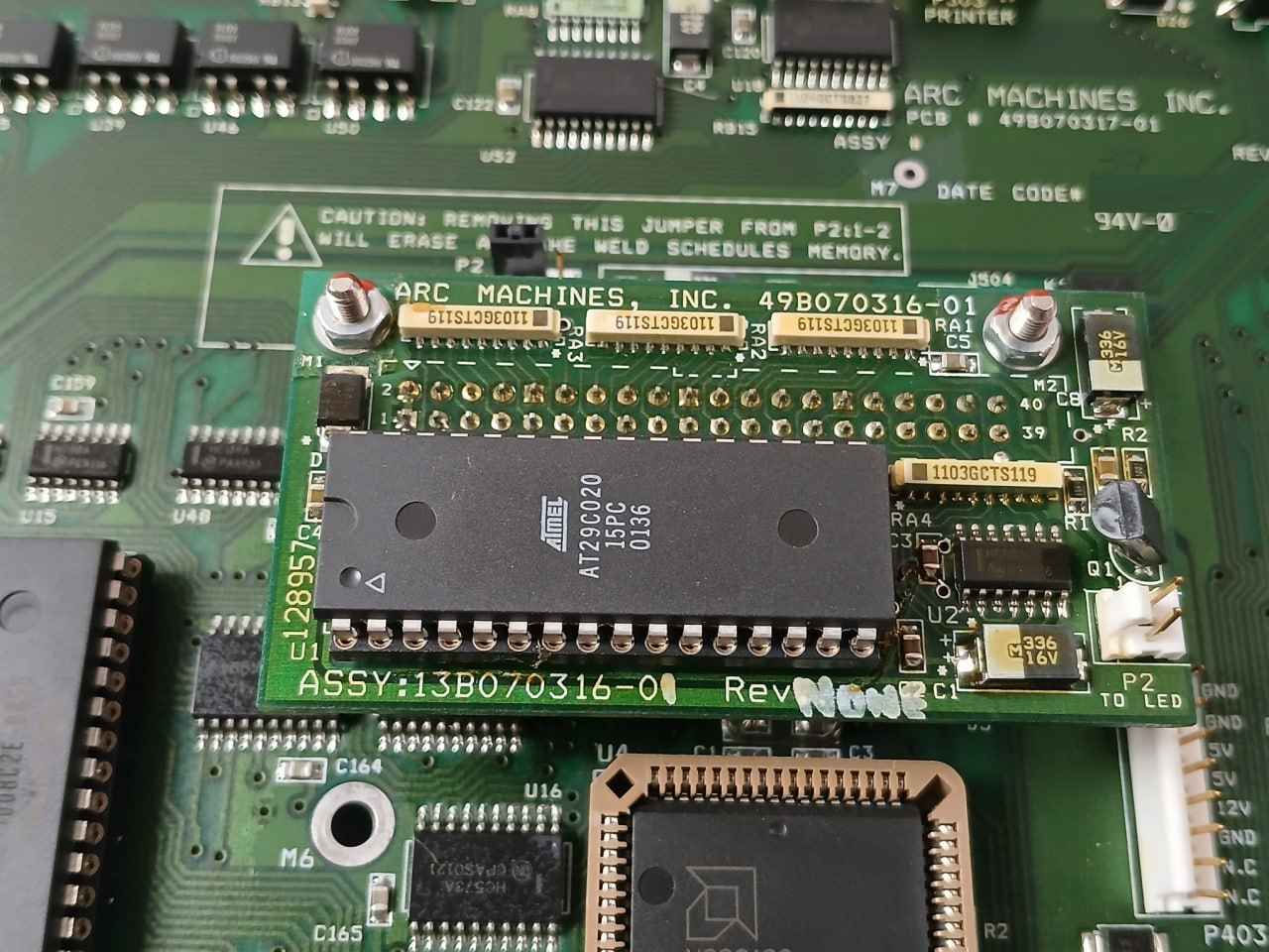 Arc Machines 49b070317-01 Cpu Control Board 13b070316-01