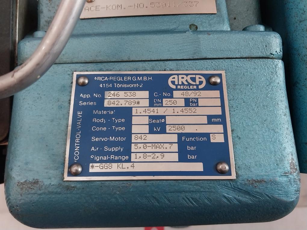 Arca-regler 246 538 Sensycon Control Valve 250 Mm Servo Motor 842