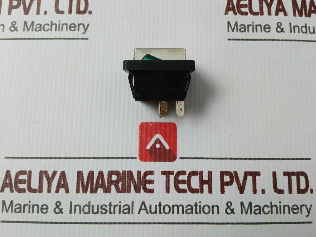 Arcolectric C1353Al Rocker Switch-splashproof Dpst Green T83