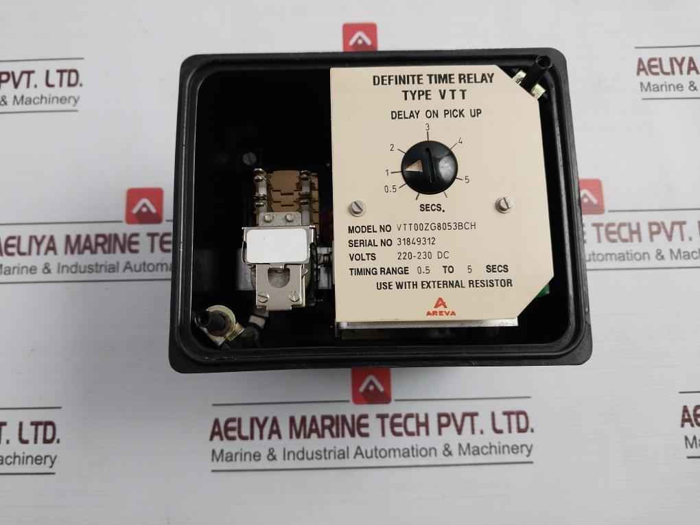 Areva Vtt00Zg8053Bch Definite Time Relay 220-230 Dc 0.5-5 Sec