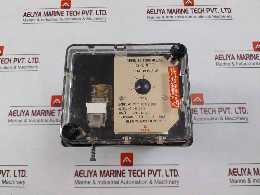Areva Vtt11Zg8053Bch Definite Time Relay 220-230 Dc 0.5-5 Sec