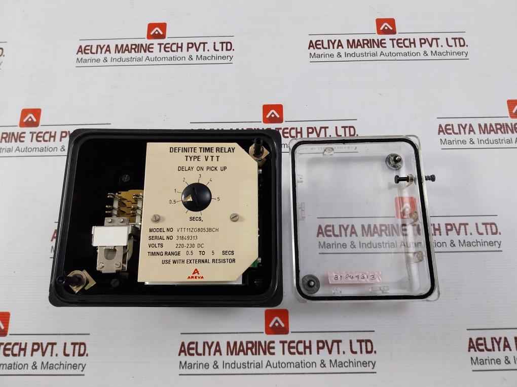 Areva Vtt11Zg8053Bch Definite Time Relay 220-230 Dc 0.5-5 Sec