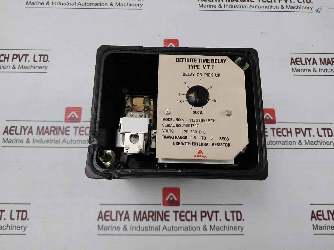 Areva Vtt11Zg8053Bch Definite Time Relay 220-230 Dc 0.5-5 Sec