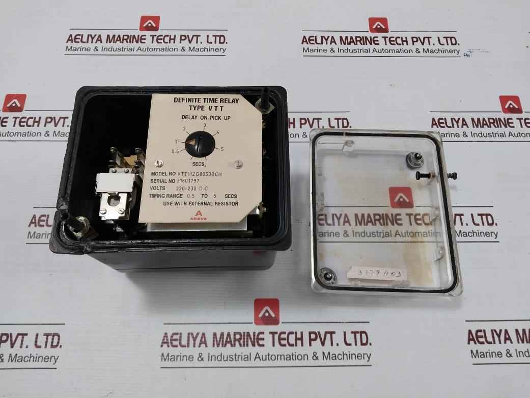 Areva Vtt11Zg8053Bch Definite Time Relay 220-230 Dc 0.5-5 Sec