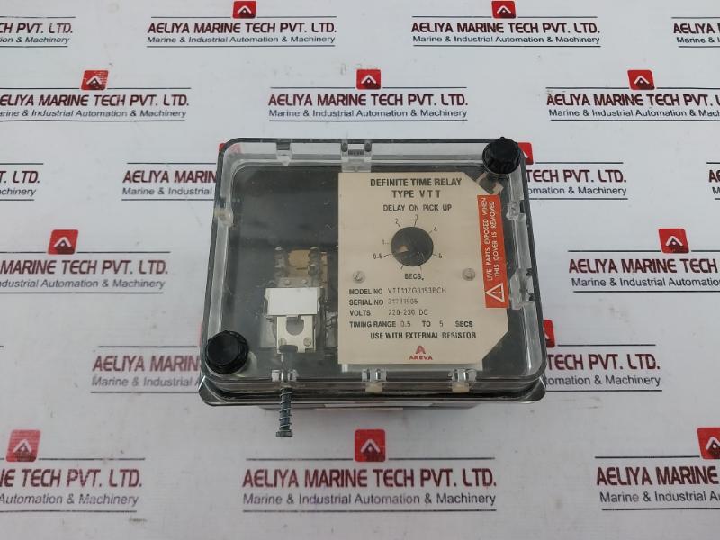 Areva Vtt11Zg8153Bch Definite Time Relay On Pick Up 220-230V Dc Timing 0.5-5 Sec