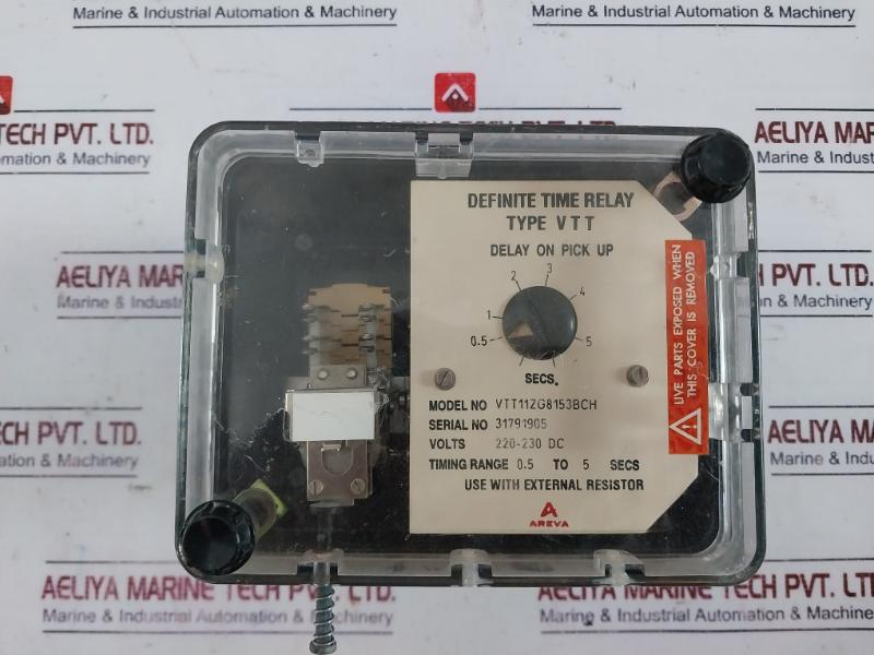 Areva Vtt11Zg8153Bch Definite Time Relay On Pick Up 220-230V Dc Timing 0.5-5 Sec