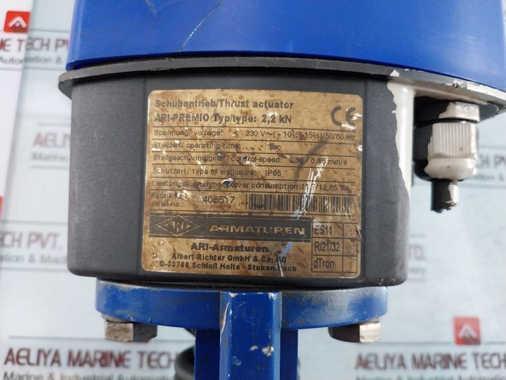 Ari-armaturen 2,2 Kn Thrust Actuator Control Valve 230V