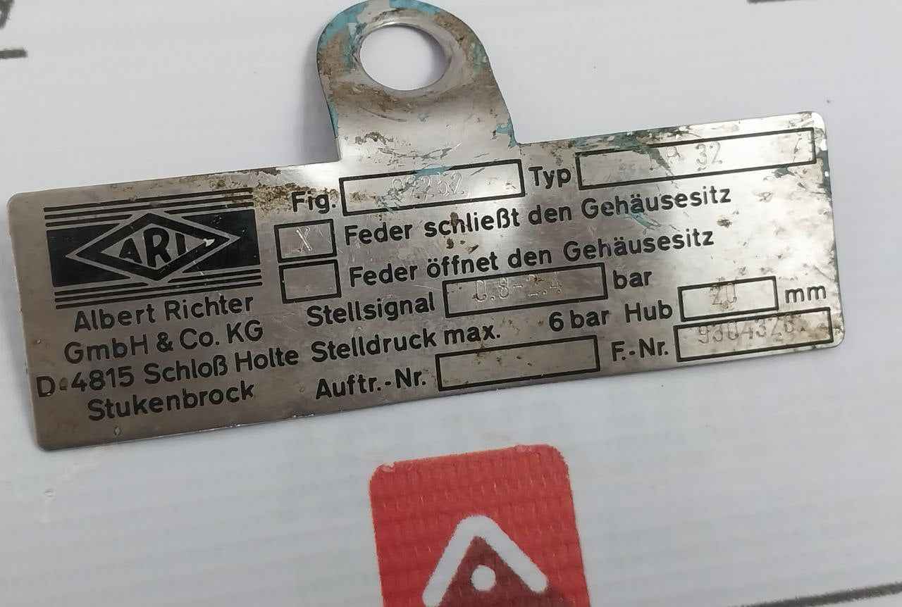 Ari Dp32 Pneumatic Actuator W/6Dr5310-0Ng00-0Aa0 Sipart Ps2 I/P Positioner