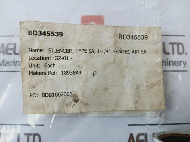 Ariaform Pn 10/16 Din 20018-2016-pb 54 Bar Compressed Air Silencer Sa 1 1/4”