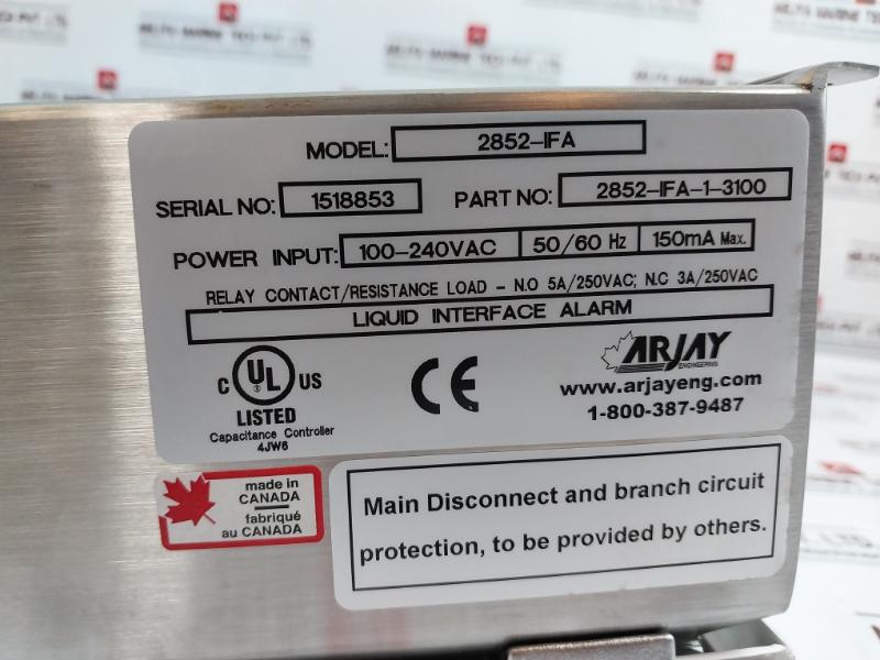 Arjay 2852-ifa-1-3100 Liquid Interface Alarm