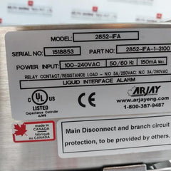 Arjay 2852-ifa-1-3100 Liquid Interface Alarm