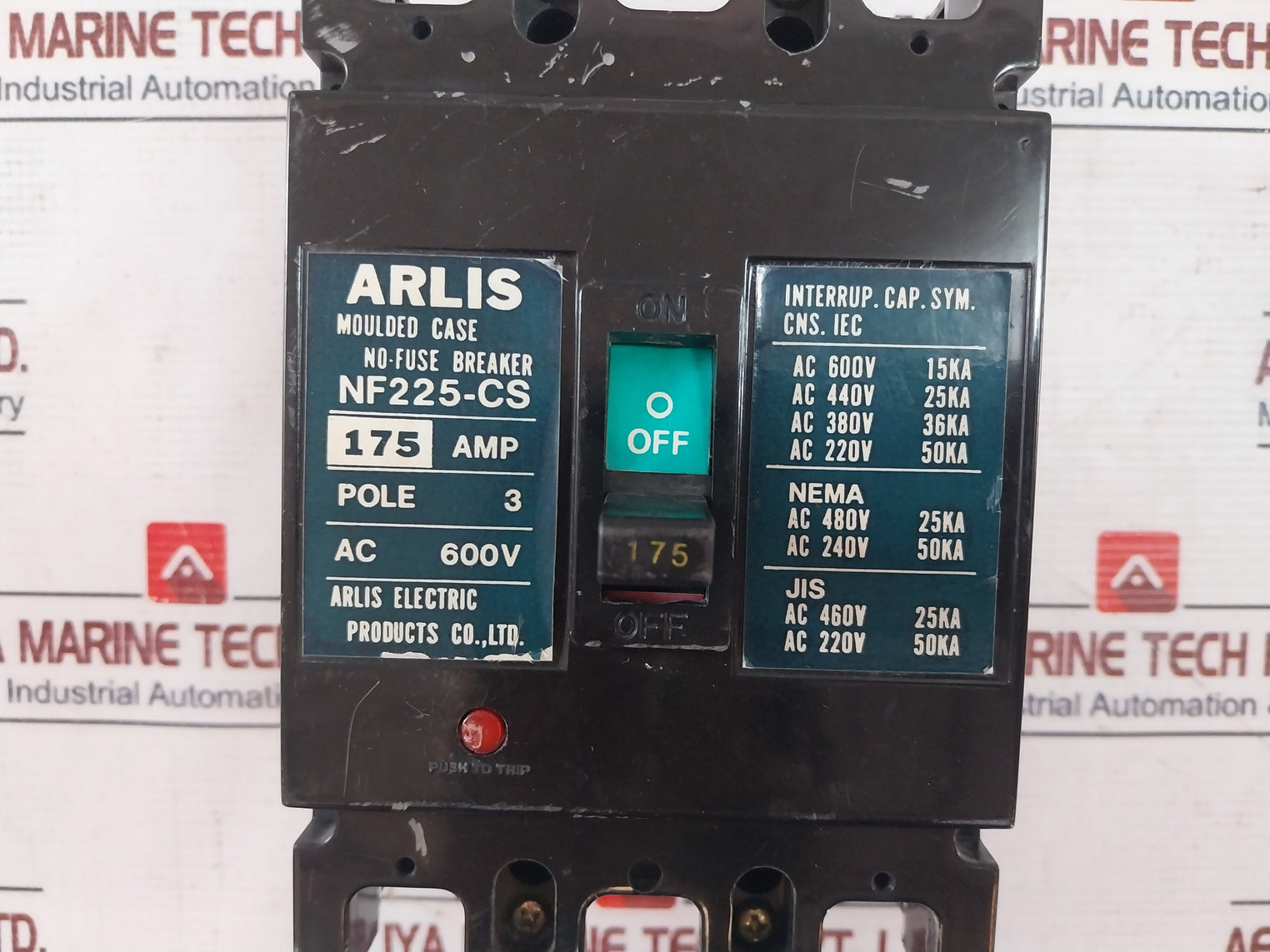 Arlis Electric Nf225-cs Moulded Case No-fuse Breaker 175Amp