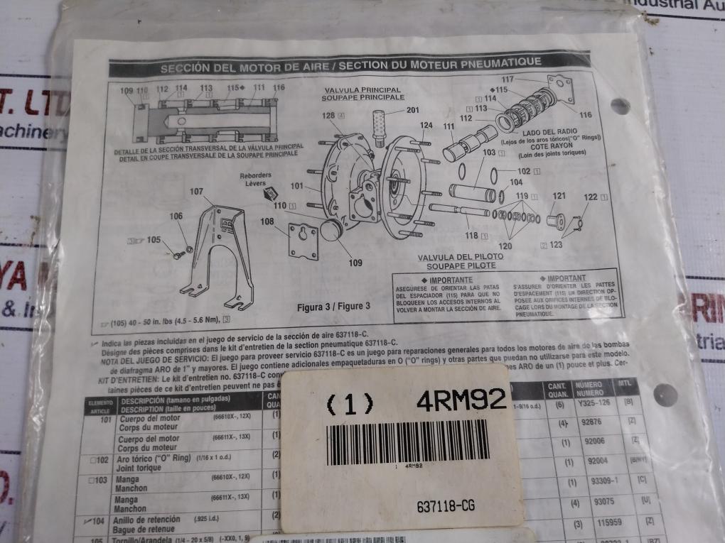 Aro 637118-c Air Side Service Kit 637118-cg/66610x-x-c/771.90.00.101