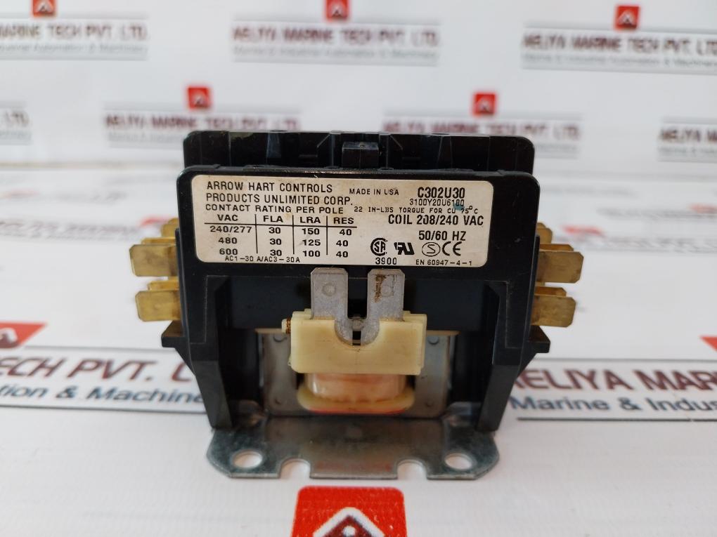 Arrow Hart C302U30 Magnetic Contactor 208/240 Vac 50/60Hz