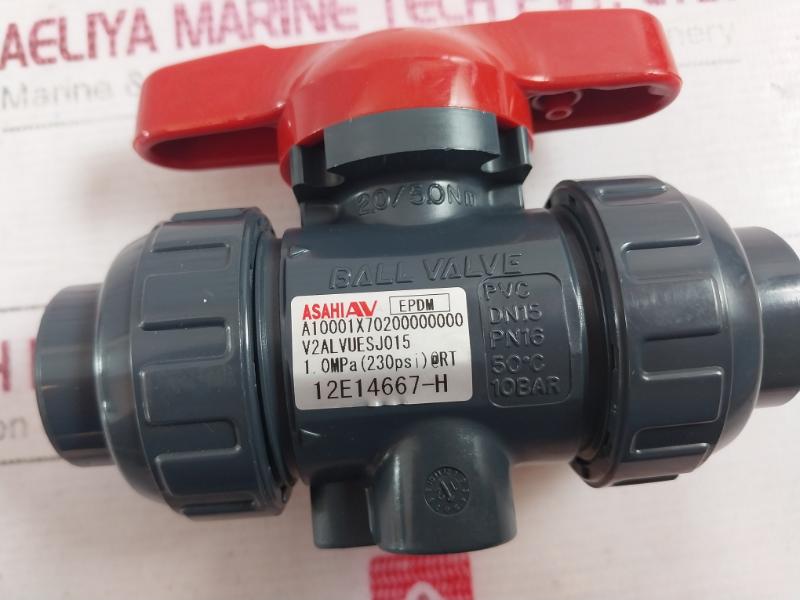 Asahi Av V2Alvuesj015 Pvc Epdm Ball Valve Pressure Rating 10Bar