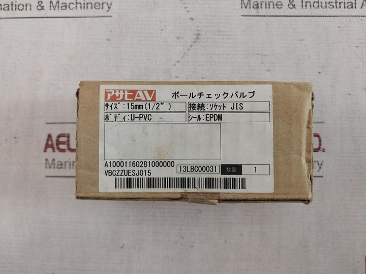 Asahi Av Vbczzuesj015 Ball Check Valve U-pvc 15Mm 13Lbc00031