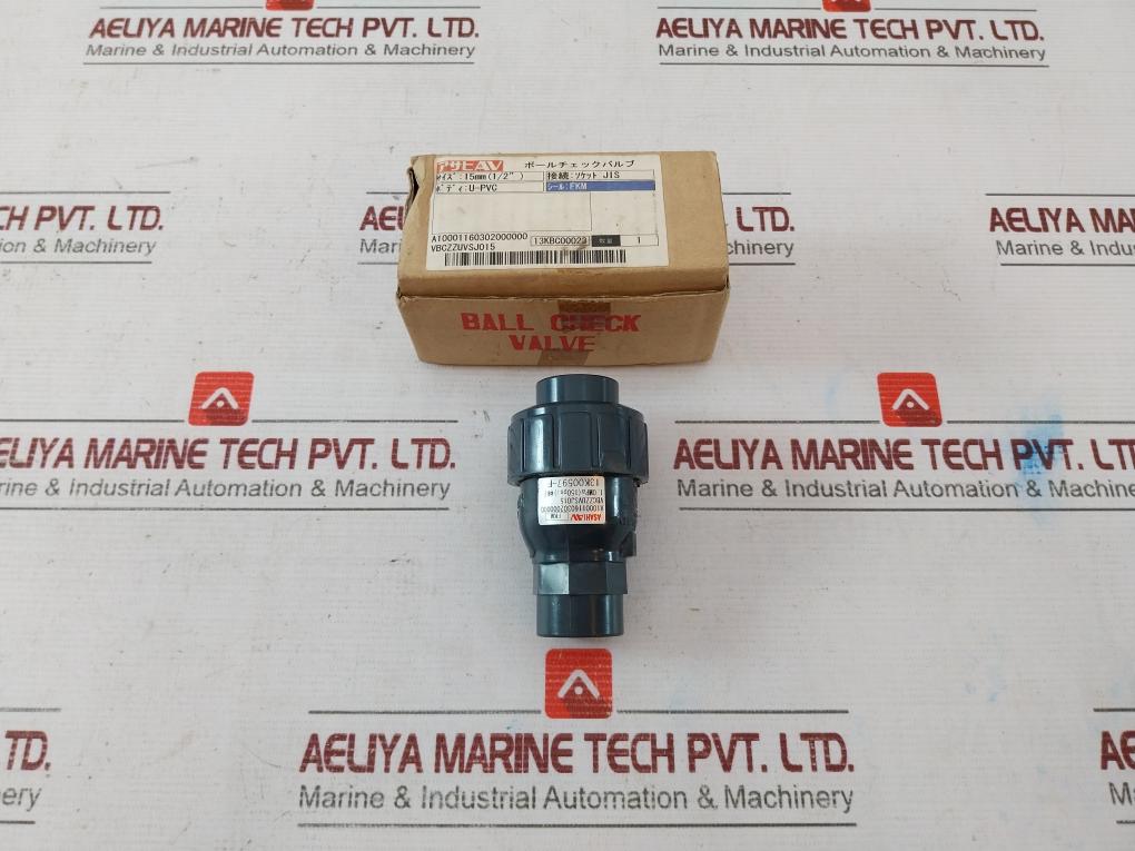 Asahi Av Vbczzuvsj015 Ball Check Valve 15Mm U-pvc Body Fkm Seal 1.0Mpa Socket Ji