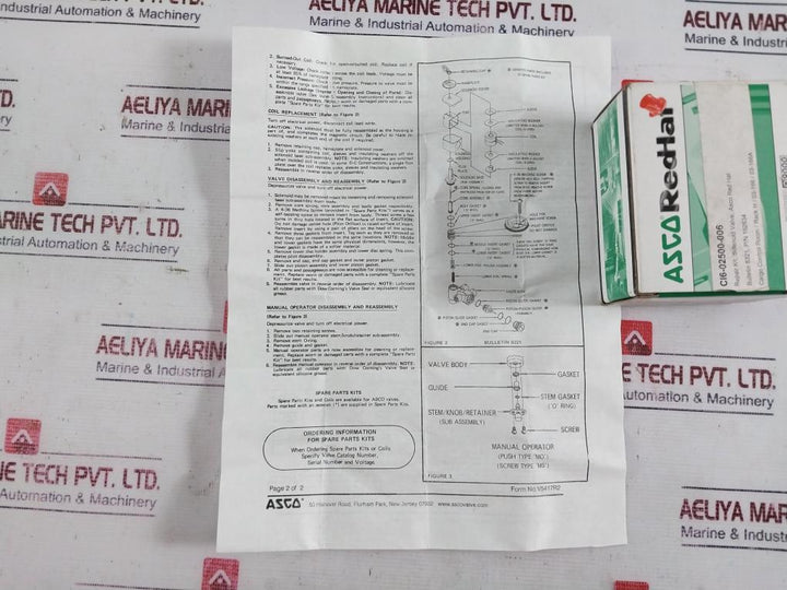 Asco 162634 Red-hat Solenoid Valve Repair Kit Ci6-02500-006
