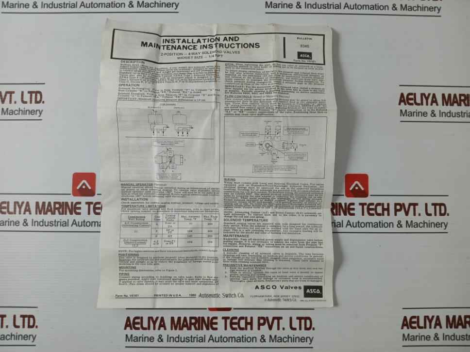 Asco 208783 Solenoid Core Assy Kit 2-pos 4-way