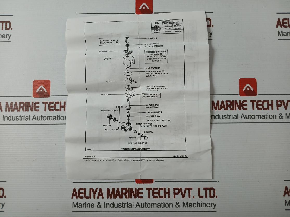 Asco 208783 Vv.641.75.01.165 Solenoid Core Assembly Kit