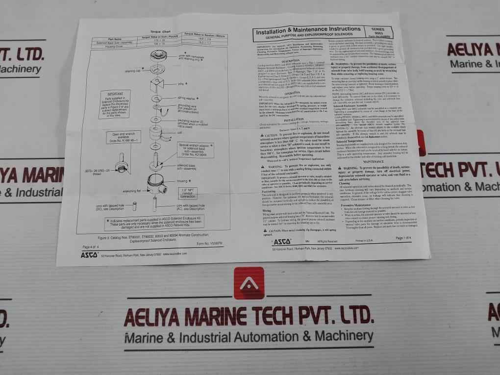 Asco 304046 2-way Internal Pilot-operated Solenoid Valves Rebuild Kit