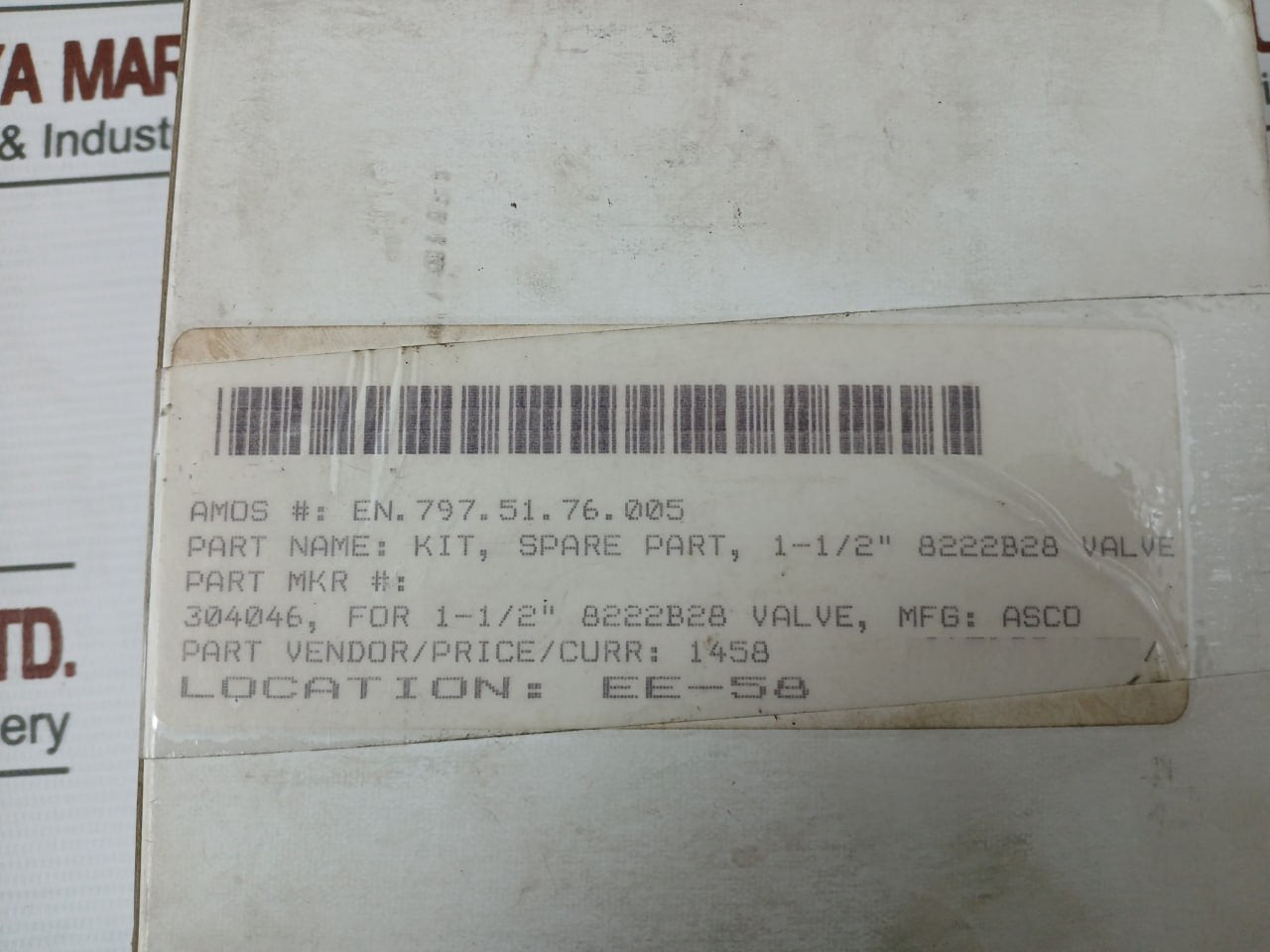 Asco 304046 Spare Parts Kit For 1-1/2