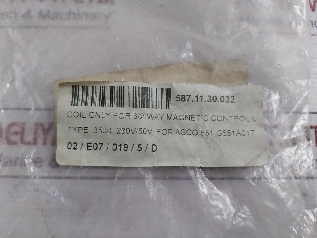 Asco 400125-097 Coil For 3/2 Way Magnetic Control