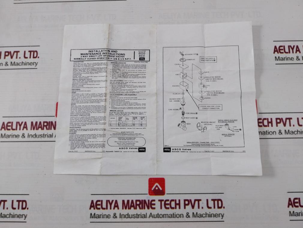 Asco 8030G016 Red-hat Ii Way Solenoid Valve 1/4