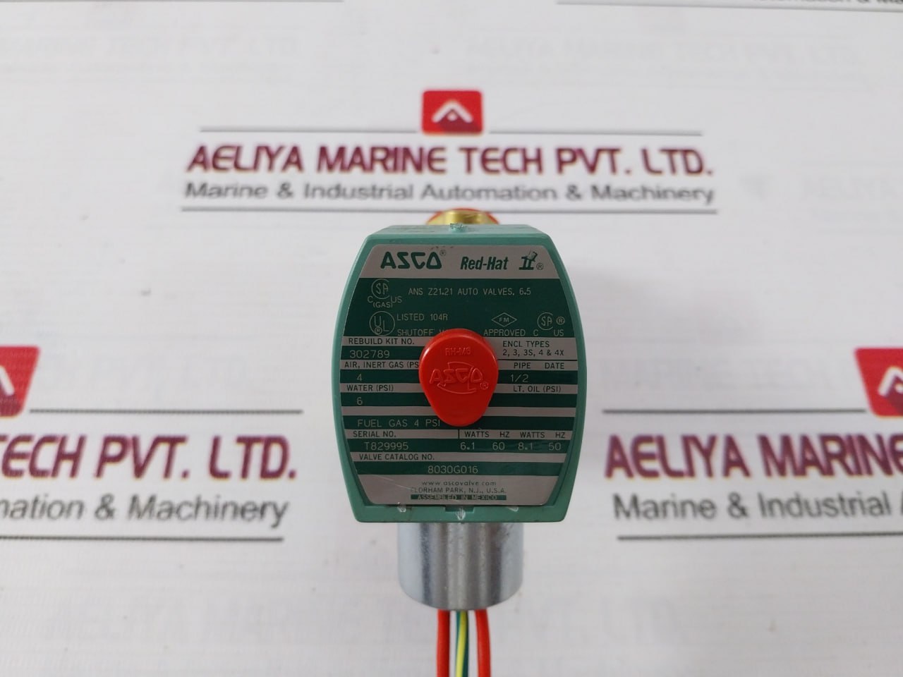 Asco 8030G016 Red-hat Ii Way Solenoid Valve 1/4" 6 Psi