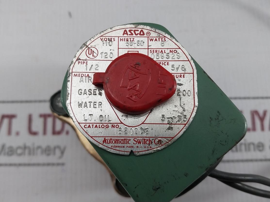 Asco 8210D2 Solenoid Valve 110-120V/50-60Hz