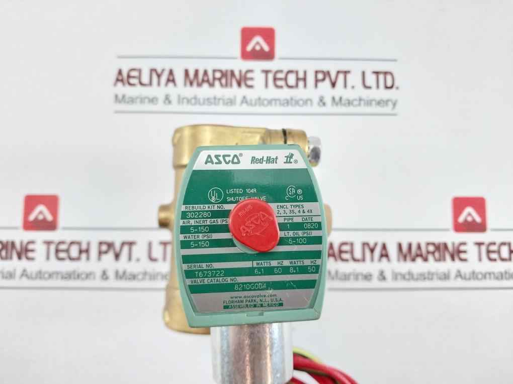 Asco 8210G004 Solenoid Red Hat Ii Shutoff Valve 5-150Psi Mp-c-080