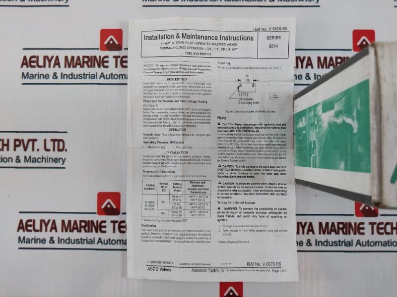 Asco 8214G020 2-way N/C 1/2